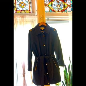 Michael Kors black plus size wool coat